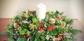 Evergreen Citrus Glow Centerpiece